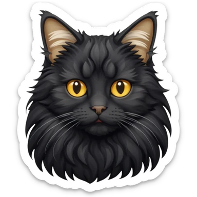 Black Mainecoon cat sticker