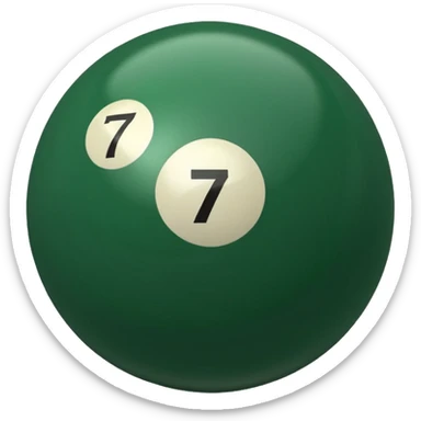 green billiard ball 7 number  sticker