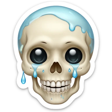 Laughing skull with tears sticker