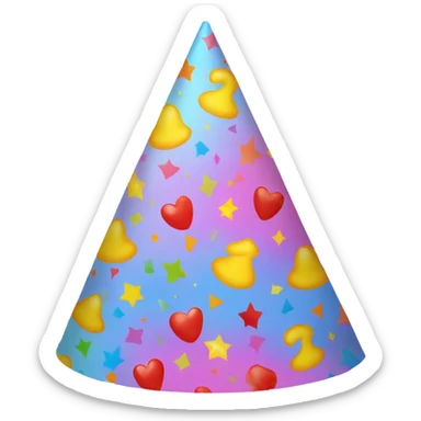 1 colorful birthday party hat sticker