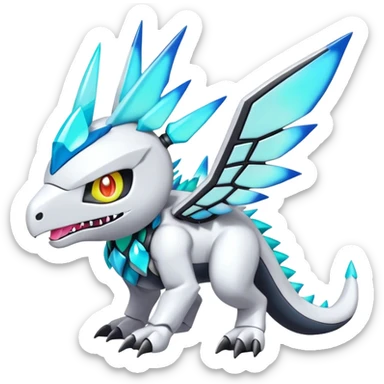 cool edgy cute shiny colorful Archeus-Kyurem-Digimon-Fakemon-animal-hybrid full body sticker