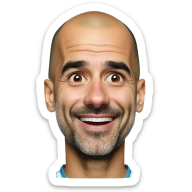 pep guardiola riendo sticker