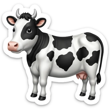 Cow print pattern horseshoe sticker