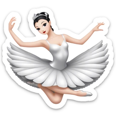 Black and white swan ballerinas sticker
