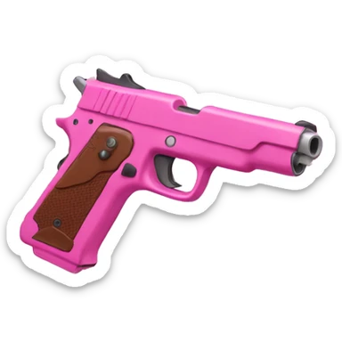 pink gun with a perspective on a slight angle sticker