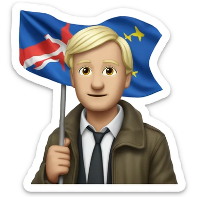 Lepen avec drapeau algérien  sticker