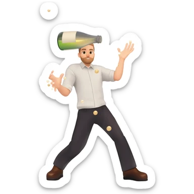 champagne shower sticker
