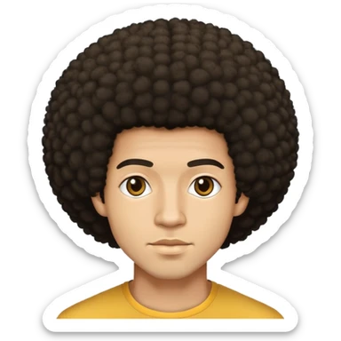 light skin handsome male with afro sticker