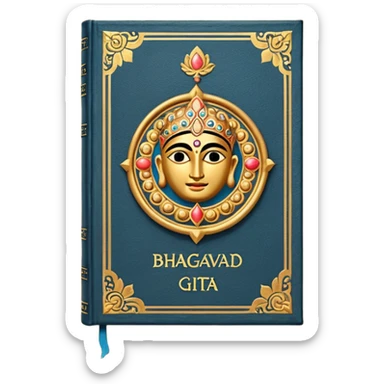 book with bhagavad gita on cover sticker