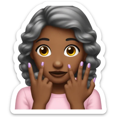 The girl shows a new manicure sticker