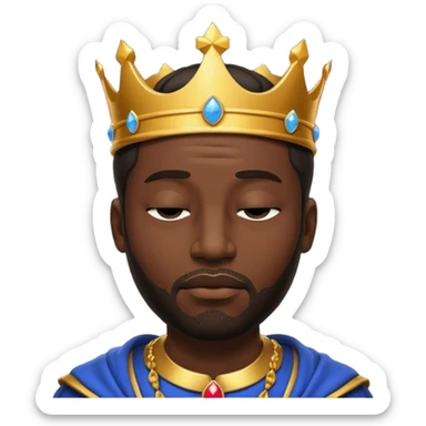 Una cara de un rey negro durmiendo  sticker