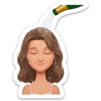 champagne shower sticker