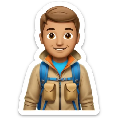 memoji face iphone: men hiking sticker