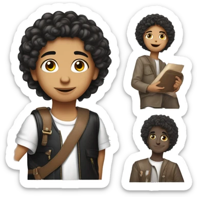 enfant arabe nommé Yasser avec un mailotmachster unites 2008 l'enfant a es cheuveux boucler il resemble a cristiano jr sticker