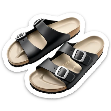 Birkenstock EVA double buckle slip on slides sticker