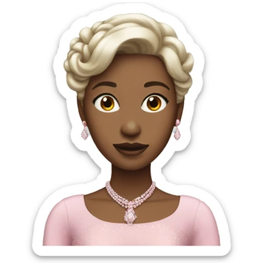 elegant girl in a pink formal dress  sticker