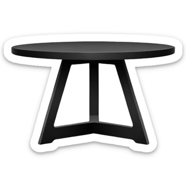 A simple black-and-white (not grayscale)  table icon, same angle and shape as the ‘🪑’ chair emoji style, solid black shapes on a white background, minimal detail sticker
