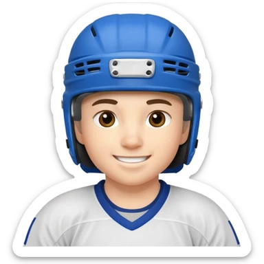 smile young ice hockey player in action sticker