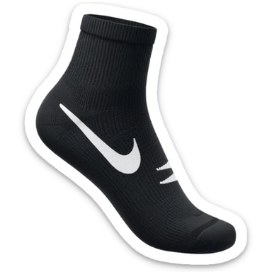 black football sock with white Nike tick, ankle sock style sticker