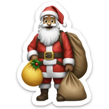 Hyper Realistic Santa holding his sack  sticker