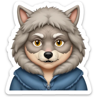 The big bad wolf is wearing Grandma's clothes, yet its face still looks like a wolf's. sticker