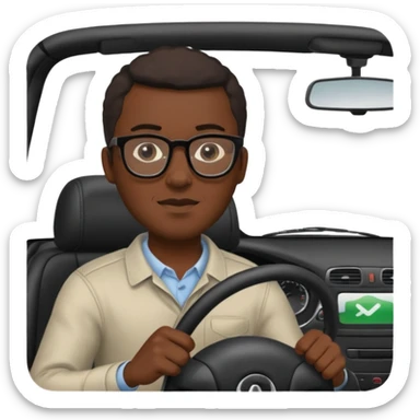 hombre negro con lentes conduciendo sticker