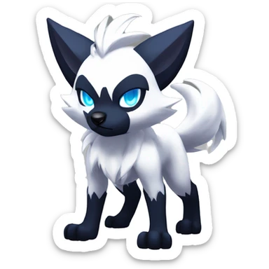 Edgy Cool Anthro Absol-Lycanroc Midnight Form-Pokémon Full Body sticker