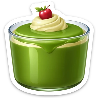 Green pudding emoji that looks like Samsung, give me a plain one without plate or container. sticker