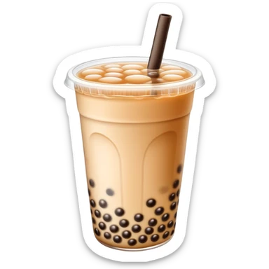 bubble tea with tapioca pearls sticker