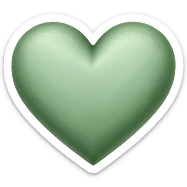 sage green heart, sketched sticker