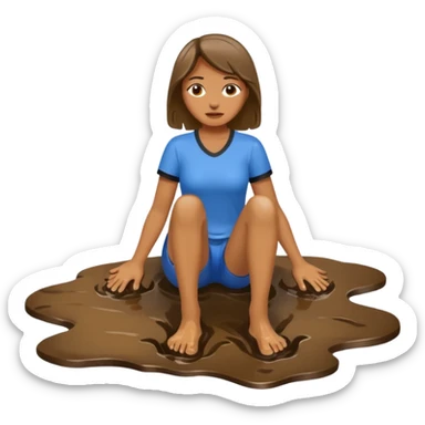wet and muddy feet of a woman sticker