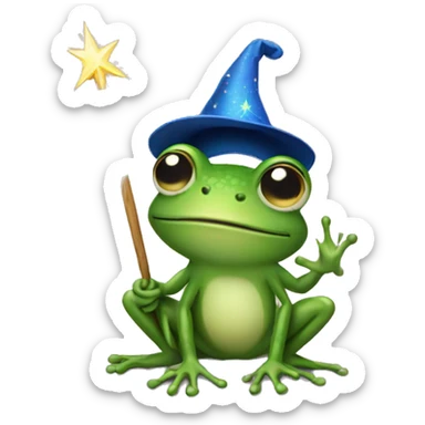  frog with magic wand sticker