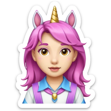 unicorn face scout girl sticker