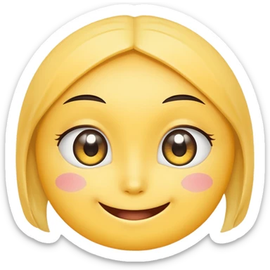 super cute anime eyes classic yellow face cheesy smile bigger smile and thicker eyebrows  sticker