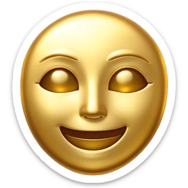 Cinematic Realistic Gold Emoji, Radiant and brilliant, with smooth, polished golden bars reflecting the light in stunning highlights. The soft, warm glow of the metal exudes luxury and elegance, catching every glimmer in the surrounding environment. Soft glowing outline, capturing the essence of wealth and timeless beauty in gleaming gold! sticker