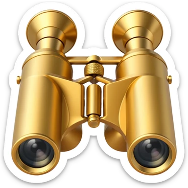 gold binoculars with BIG lenses and simple eye holes sticker
