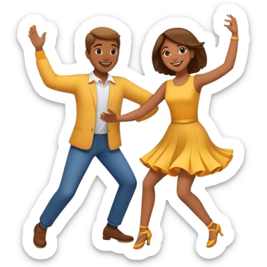 two people dancing together, cheerful and lively sticker
