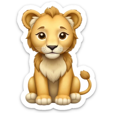 Cuddly soft toy fluffy lioness sticker