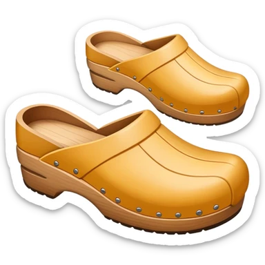 simple wooden traditional minimal clog  sticker