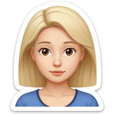 Woman tilting her head 45 degree towards her shoulders, face is relaxed sticker