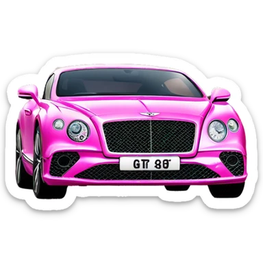 Sparkly glitter Bentley continental gt pink sticker