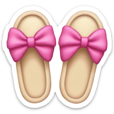 slippers with pink bow sticker