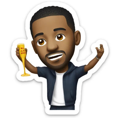 Kendrick Lamar throwing mustard on Drake sticker