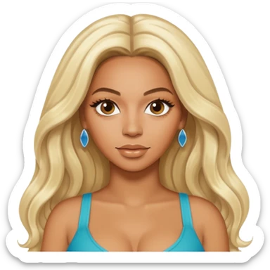 Beyonce with long platinum blonde hair sticker