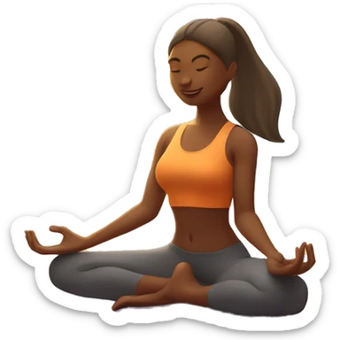 yoga girl with stretching on mat with sun in the background sticker