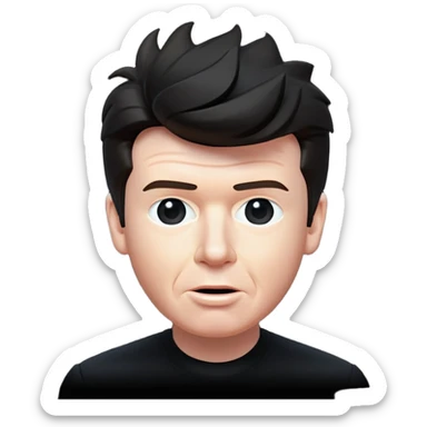 Rick Astley as human without muscles and the background is pitch black and the entire picture including “Rick” is staticky and glitchy sticker