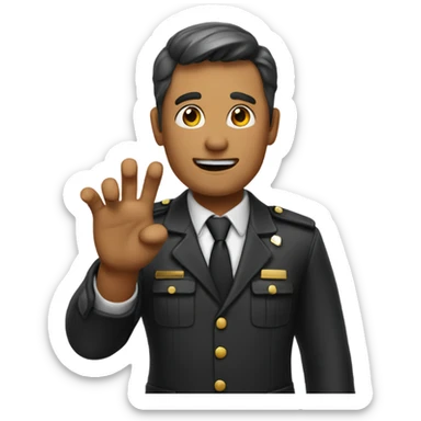 A male director emoji giving instructions with his hand. sticker