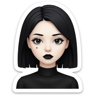 Bad girlfriend.eom girl . Gorgeous woman but still emo every thing black  sticker