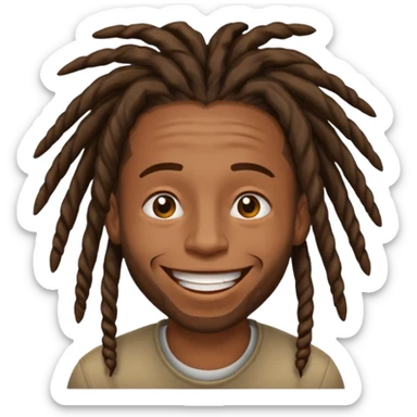 A black guy with dreads trying not to laugh sticker