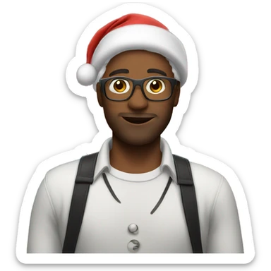 Musician dressed for christmas party sticker